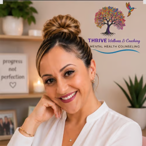 Madeline Almonte in her THRIVE Wellness and Coaching office